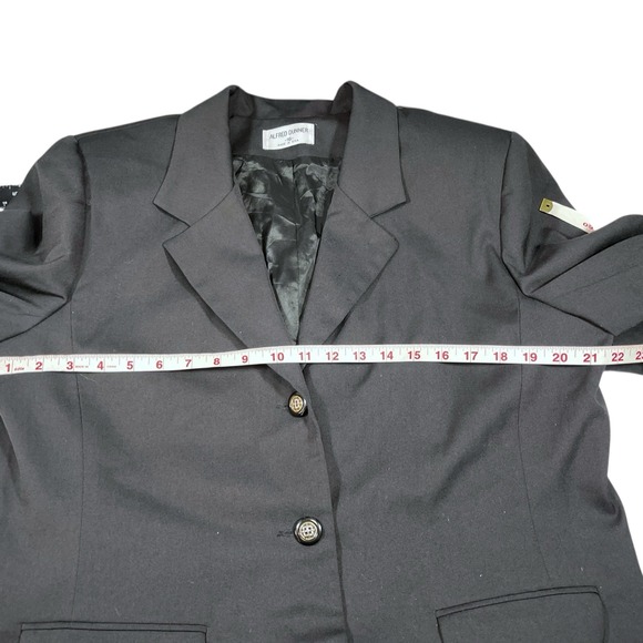 Alfred Dunner 16 Classic Black Blazer Suit Jacket Career Wear Shoulder Pads - Picture 8 of 8